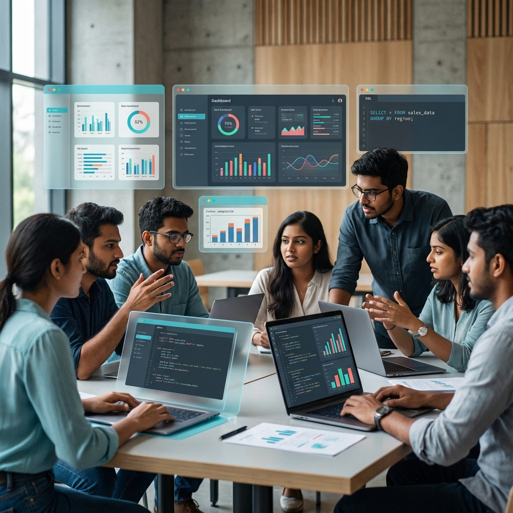 Students Analyzing Data